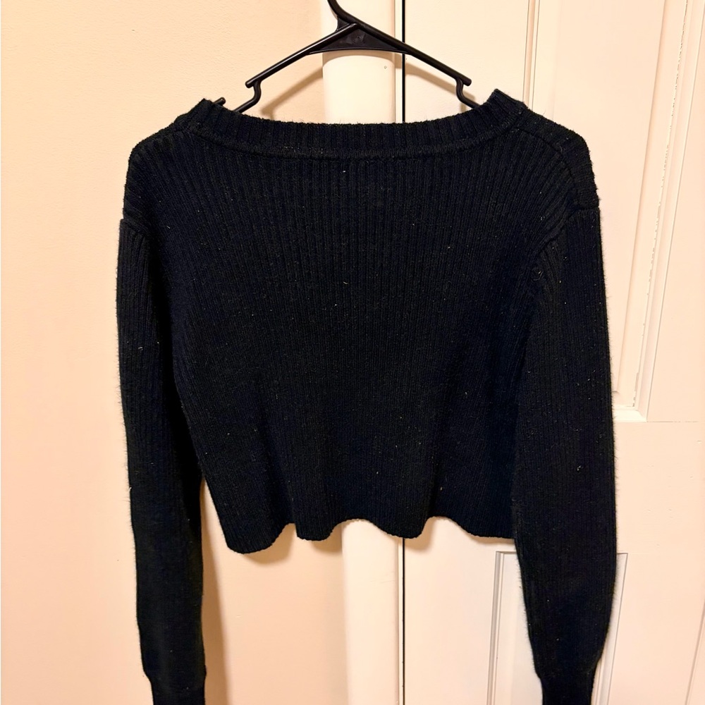 Lulu's Black Ribbed Sweater - Picture 7 of 7
